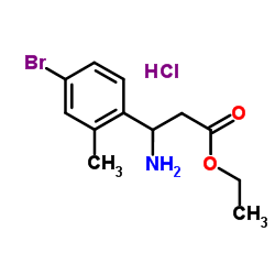 ETHYL 3-AMINO-3-(4-BROMO-2-METHYLPHENYL)PROPANOATE HYDROCHLORIDE结构式