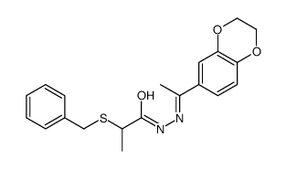 2-benzylsulfanyl-N-[1-(2,3-dihydro-1,4-benzodioxin-6-yl)ethylideneamino]propanamide结构式