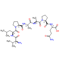 L-Valyl-L-leucyl-L-prolyl-L-alanyl-L-alanyl-L-prolyl-L-glutamine结构式