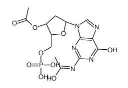 [(2R,3S,5R)-5-(2-acetamido-6-oxo-3H-purin-9-yl)-2-(phosphonooxymethyl)oxolan-3-yl] acetate Structure