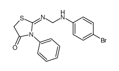 2-[(4-bromoanilino)methylimino]-3-phenyl-1,3-thiazolidin-4-one Structure