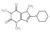 1H-Purine-2,6-dione,3,7-dihydro-1,3,7-trimethyl-8-(1-piperidinyl)- structure