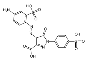 4-[(4-amino-2-sulphophenyl)azo]-4,5-dihydro-5-oxo-1-(4-sulphophenyl)-1H-pyrazole-3-carboxylic acid structure