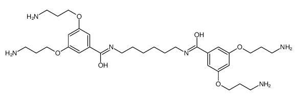 3,5-bis(3-aminopropoxy)-N-[6-[[3,5-bis(3-aminopropoxy)benzoyl]amino]hexyl]benzamide结构式