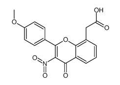 2-[2-(4-methoxyphenyl)-3-nitro-4-oxochromen-8-yl]acetic acid结构式