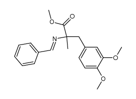 (E)-methyl 2-(benzylideneamino)-3-(3,4-dimethoxyphenyl)-2-methylpropanoate结构式