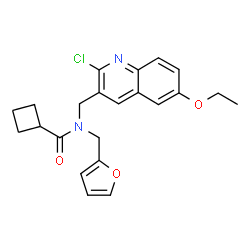 Cyclobutanecarboxamide, N-[(2-chloro-6-ethoxy-3-quinolinyl)methyl]-N-(2-furanylmethyl)- (9CI) structure