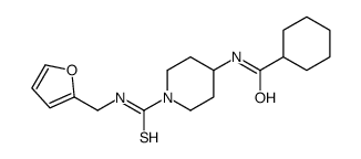Cyclohexanecarboxamide, N-[1-[[(2-furanylmethyl)amino]thioxomethyl]-4-piperidinyl]- (9CI) structure