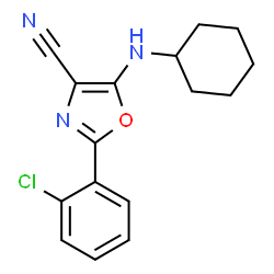 2-(2-Chlorophenyl)-5-(cyclohexylamino)-1,3-oxazole-4-carbonitrile structure