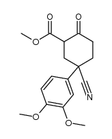 methyl 5-cyano-5-(3,4-dimethoxyphenyl)-2-oxocyclohexanecarboxylate结构式