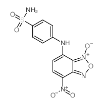 4-[(5-nitro-9-oxido-8-oxa-7-aza-9-azoniabicyclo[4.3.0]nona-2,4,6,9-tetraen-2-yl)amino]benzenesulfonamide结构式