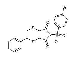6-(4-bromo-benzenesulfonyl)-2-phenyl-2,3-dihydro-[1,4]dithiino[2,3-c]pyrrole-5,7-dione Structure