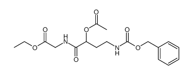 (2-Acetoxy-4-benzyloxycarbonylamino-butyrylamino)-acetic acid ethyl ester结构式