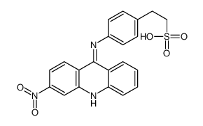 2-[4-[(3-nitroacridin-9-yl)amino]phenyl]ethanesulfonic acid结构式