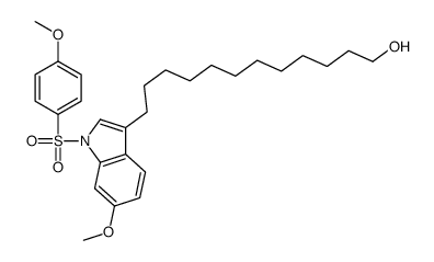 12-[6-methoxy-1-(4-methoxyphenyl)sulfonylindol-3-yl]dodecan-1-ol Structure