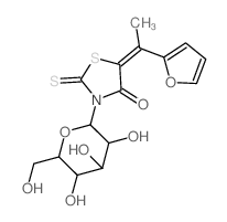 4-Thiazolidinone,5-[1-(2-furanyl)ethylidene]-3-b-D-glucopyranosyl-2-thioxo- Structure