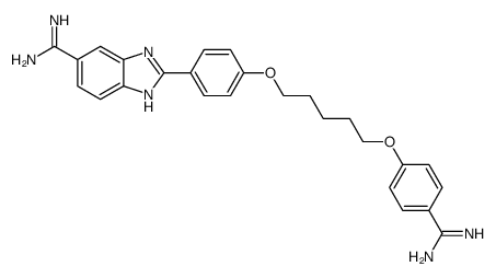 2-{4-[5-(4-carbamimidoyl-phenoxy)-pentyloxy]-phenyl}-1(3)H-benzoimidazole-5-carboximidic acid amide Structure