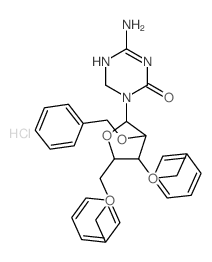 4-amino-1-[3,4-bis(phenylmethoxy)-5-(phenylmethoxymethyl)oxolan-2-yl]-3,6-dihydro-1,3,5-triazin-2-one Structure