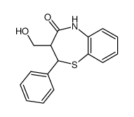 3-hydroxymethyl-2-phenyl-2,3-dihydro-5H-benzo[b][1,4]thiazepin-4-one结构式