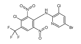 5-bromo-3-chloro-N-[3-chloro-2,6-dinitro-4-(trifluoromethyl)phenyl]pyr idin-2-amine结构式
