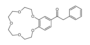1-(2,5,8,11,14-pentaoxabicyclo[13.4.0]nonadeca-16,18,20-trien-18-yl)-2-phenyl-ethanone结构式