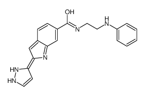 N-(2-anilinoethyl)-2-(1,2-dihydropyrazol-3-ylidene)indole-6-carboxamide Structure