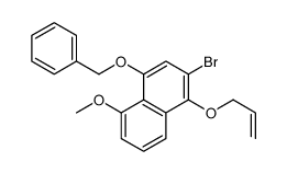 2-bromo-5-methoxy-4-phenylmethoxy-1-prop-2-enoxynaphthalene结构式