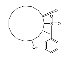 2-(benzenesulfonyl)-5-hydroxy-3-methylcyclopentadecan-1-one结构式