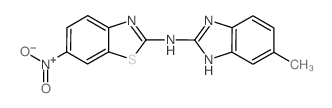 2-Benzothiazolamine, N-(5-methyl-1H-benzimidazol-2-yl)-6-nitro- (en) Structure