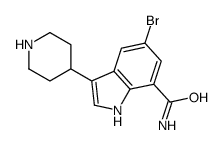 5-溴-3-(4-哌啶基)-1H-吲哚-7-羧酰胺结构式