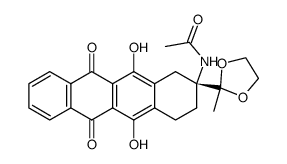 ACETAMIDE,N-[1,2,3,4,6,11-HEXAHYDRO-5,12-DIHYDROXY-2-(2-METHYL-1,3-DIOXOLAN-2-YL)-6,11-DIOXO-2-NAPHTHACENYL]-,(R)- Structure