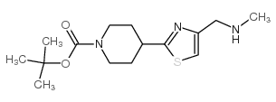 TERT-BUTYL 4-[4-[(METHYLAMINO)METHYL]-1,3-THIAZOL-2-YL]PIPERIDINE-1-CARBOXYLATE Structure