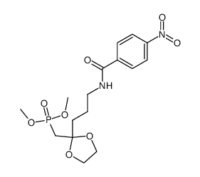dimethyl N-(p-nitrobenzoyl)-5-amino-2-oxopentanephosphonate ethylene ketal Structure