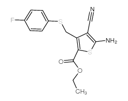 5-Amino-4-cyano-3-[[(4-fluorophenyl)thio]methyl]-2-thiophenecarboxylic acid ethyl ester picture