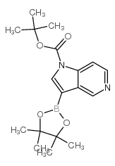 3-(4,4,5,5-四甲基-1,3,2-二氧硼杂环戊烷-2-基)-1H-吡咯并[3,2-c]吡啶-1-甲酸叔丁酯结构式