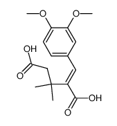 2-[1-(3,4-Dimethoxy-phenyl)-meth-(E)-ylidene]-3,3-dimethyl-pentanedioic acid Structure