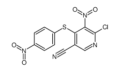 6-chloro-5-nitro-4-(4-nitrophenyl)sulfanylpyridine-3-carbonitrile结构式
