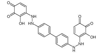3-hydroxy-4-[2-[4-[4-[2-(2-hydroxy-3,4-dioxocyclohexa-1,5-dien-1-yl)hydrazinyl]phenyl]phenyl]hydrazinyl]cyclohexa-3,5-diene-1,2-dione结构式