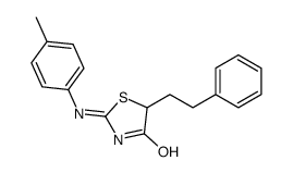 2-(4-methylanilino)-5-(2-phenylethyl)-1,3-thiazol-4-one结构式
