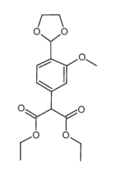 diethyl (4-(1,3-dioxolan-2-yl)-3-(methyloxy)phenyl)-propanedioate结构式