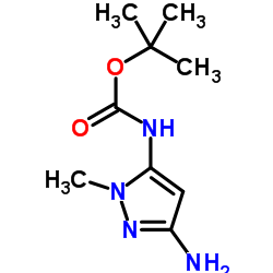 2-Methyl-2-propanyl (3-amino-1-methyl-1H-pyrazol-5-yl)carbamate Structure