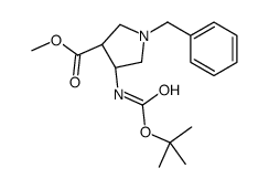 methyl (3S,4R)-1-benzyl-4-[(2-methylpropan-2-yl)oxycarbonylamino]pyrrolidine-3-carboxylate结构式