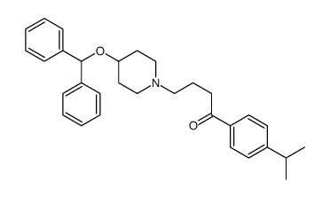 4-(4-benzhydryloxypiperidin-1-yl)-1-(4-propan-2-ylphenyl)butan-1-one结构式