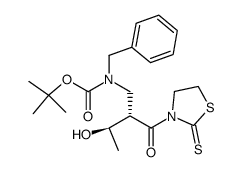 tert-butyl benzyl((2S,3R)-3-hydroxy-2-(2-thioxothiazolidine-3-carbonyl)butyl)carbamate结构式