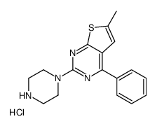 6-methyl-4-phenyl-2-piperazin-1-ylthieno[2,3-d]pyrimidine,hydrochloride结构式
