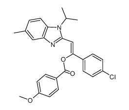 1-(4-chlorophenyl)-2-(1-isopropyl-5-methyl-1H-benzo[d]imidazol-2-yl)vinyl 4-methoxybenzoate Structure