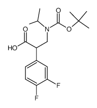 3-(tert-butoxycarbonyl(isopropyl)amino)-2-(3,4-difluorophenyl)propanoic acid结构式