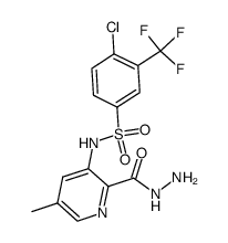 4-chloro-N-(2-hydrazinocarbonyl-5-methyl-pyridin-3-yl)-3-trifluoromethyl-benzenesulfonamide结构式