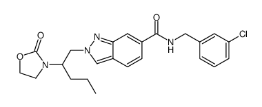 N-(3-Chlorobenzyl)-2-[2-(2-oxo-1,3-oxazolidin-3-yl)pentyl]-2H-indazole-6-carboxamide结构式