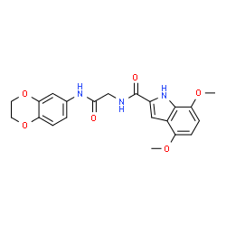 N-[2-(2,3-Dihydro-1,4-benzodioxin-6-ylamino)-2-oxoethyl]-4,7-dimethoxy-1H-indole-2-carboxamide Structure